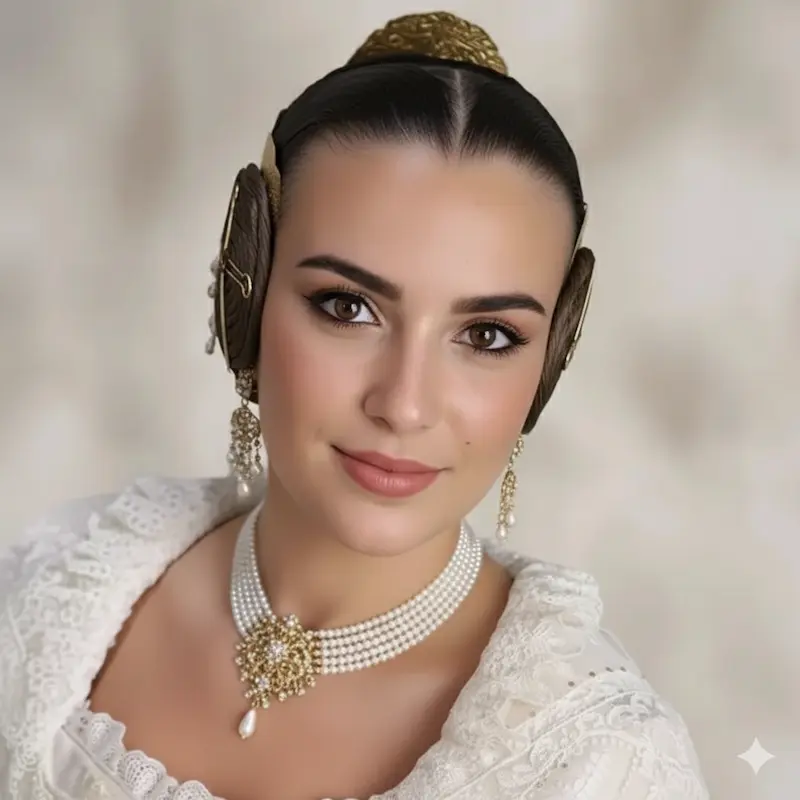 Pelo de Fallera: Calidad y Tradición para un Peinado Perfecto 4 Falleras con trenzas y rodetes de pelo sintético en peinado tradicional valenciano