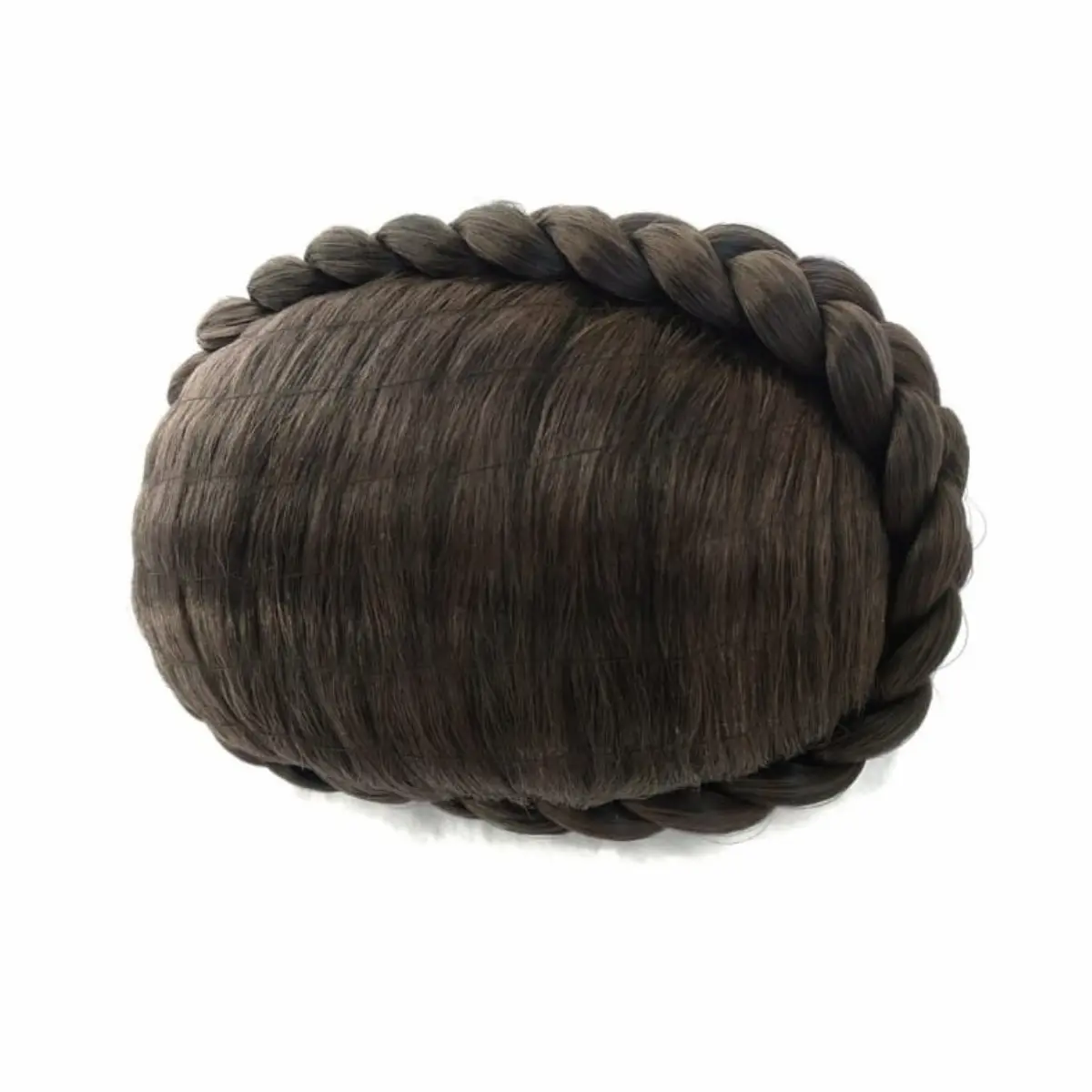 Moño castaña alicantina en fibra para moño alicantina con acabado limpio de producto